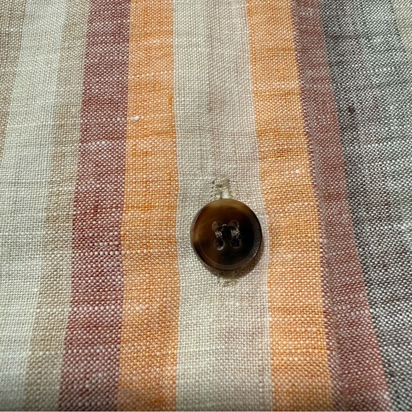 LaFayette 148 Blouse Size XL Wendell Striped Linen Button Front beach resort - Picture 7 of 12